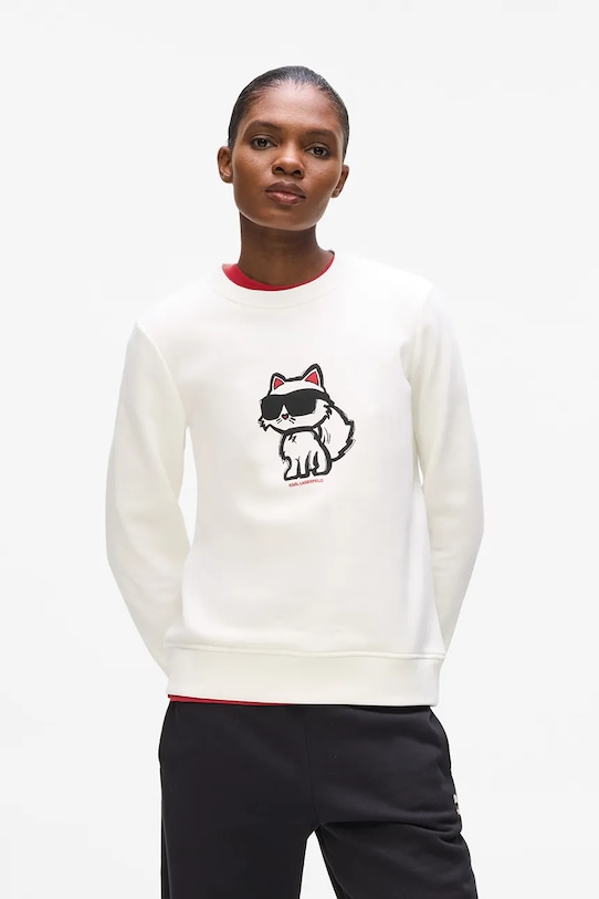 Суичър Karl Lagerfeld IKON без качулка бежов A4W20043