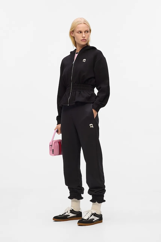 Karl Lagerfeld bluza bawełniana IKON czarny A4W20048