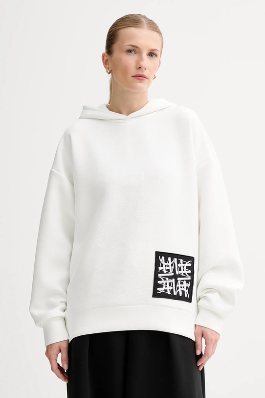 MMC STUDIO bluza z elastanem biały VERITE.HOODIE