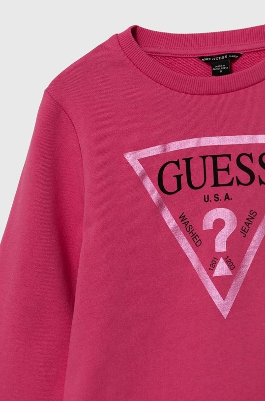 Dziewczynka Guess bluza bawełniana dziecięca J74Q10.KAUG0.PPYH różowy
