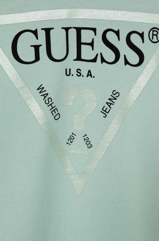 Κοριτσίστικα Παιδική βαμβακερή μπλούζα Guess J83Q14.KAUG0.PPYH τιρκουάζ
