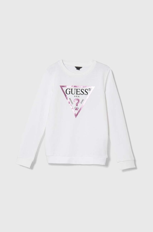 Guess bluza bawełniana dziecięca nadruk biały J74Q10.KAUG0.9BYH