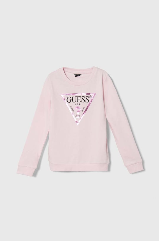 Guess bluza bawełniana dziecięca nadruk różowy J74Q10.KAUG0.9BYH