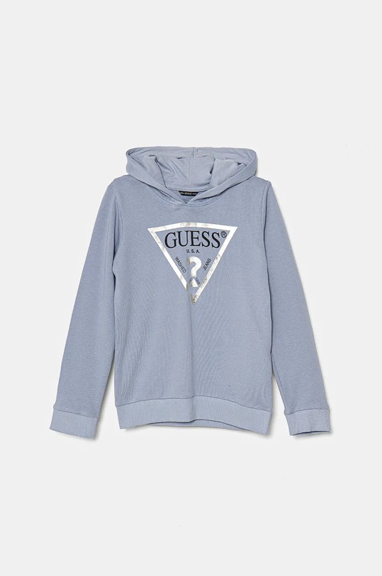 Dětská bavlněná mikina Guess s kapucí modrá J83Q14.KAUG0.9BYH