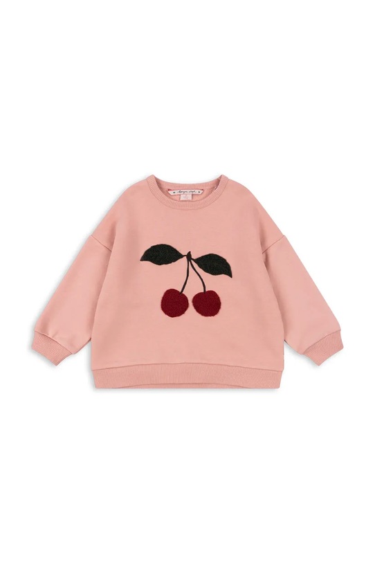 Konges Sløjd bluza z bawełną dziecięca LOU TERRY SWEAT SHIRT OCS aplikacja różowy KS105642.G