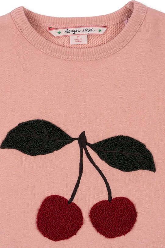 Dziewczynka Konges Sløjd bluza z bawełną dziecięca LOU TERRY SWEAT SHIRT OCS KS105642.G różowy