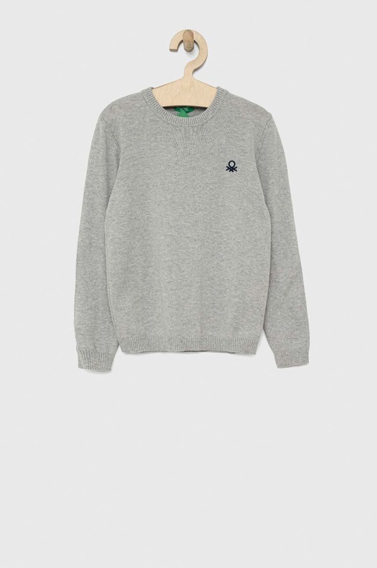 United Colors of Benetton pulover de bumbac pentru copii uni gri 1098Q1072.G.NOS