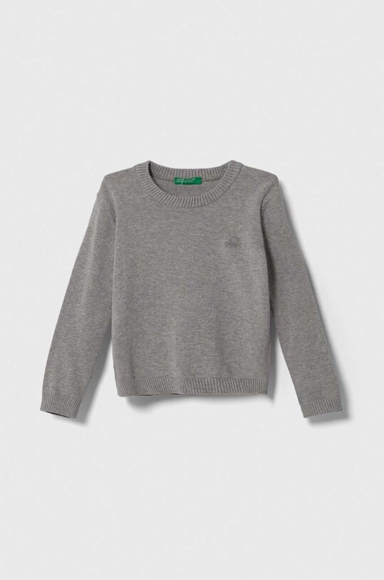 United Colors of Benetton pulover de bumbac pentru copii uni gri 1294G1012.P.NOS