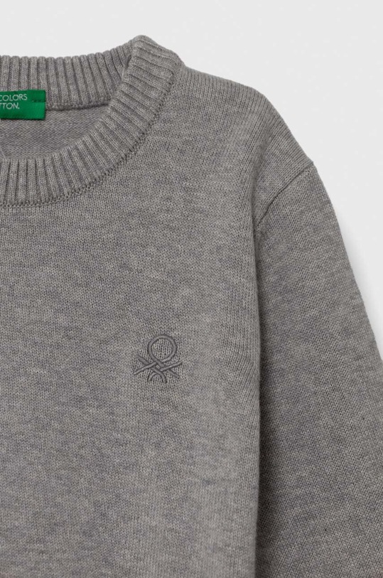 CHLAPEC Dětský bavlněný svetr United Colors of Benetton 1294G1012.P.NOS šedá