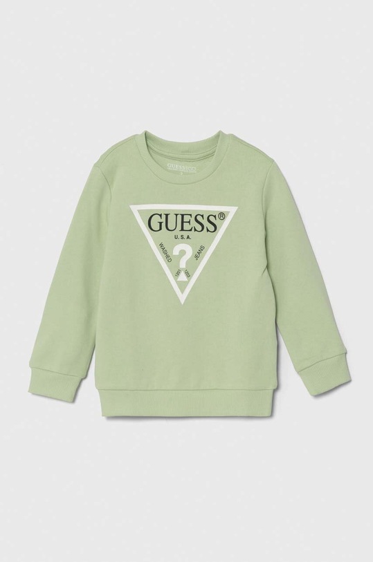Guess bluza bawełniana dziecięca nadruk zielony N73Q10.KAUG0.PPYH