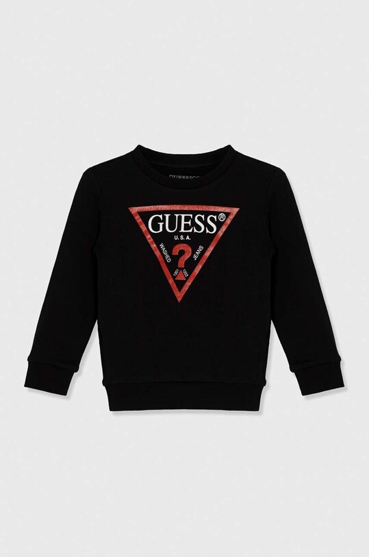 Guess bluza bawełniana dziecięca nadruk czarny N73Q10.KAUG0.PPYH