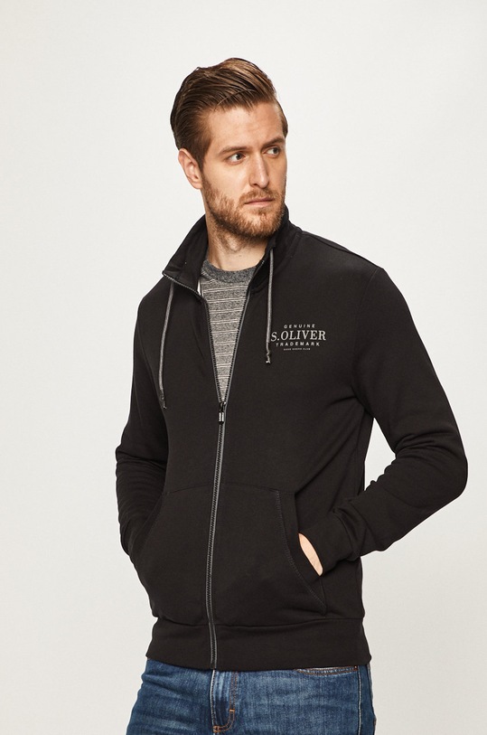 s. Oliver - Mikina s elastanom čierna 03.899.43.5231