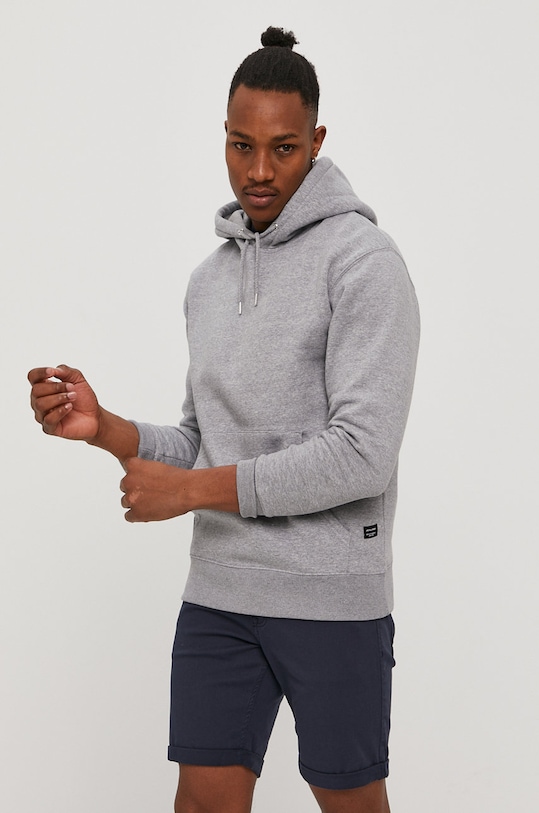 Jack & Jones Bluza z kapturem szary 12161145