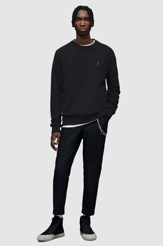 AllSaints - Bluza Raven Crew negru MF048K