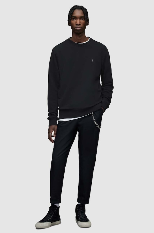 AllSaints - Bluza Raven Crew negru MF048K