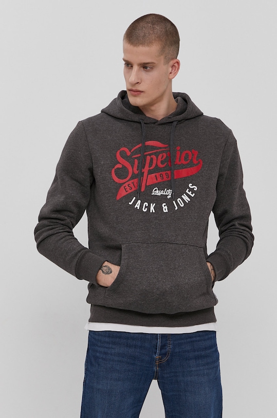 Jack & Jones - Mikina s kapucňou sivá 12172349