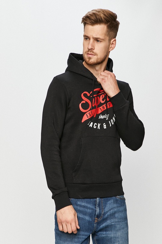 Jack & Jones - Bluza z kapturem czarny 12172349