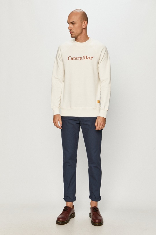 Bavlněná mikina CAT Footwear 2910460.12398 bílá AA00