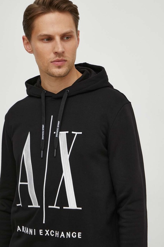 Mikina Armani Exchange s kapucí černá 8NZMPC.ZJ1ZZ