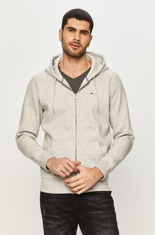Mikina Tommy Jeans s kapucí šedá DM0DM09592