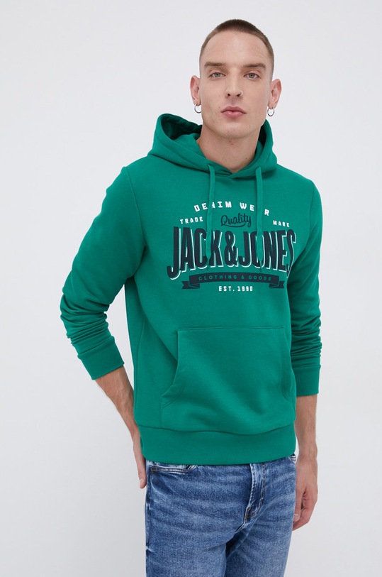 Jack & Jones Bluza z kapturem zielony 12189736