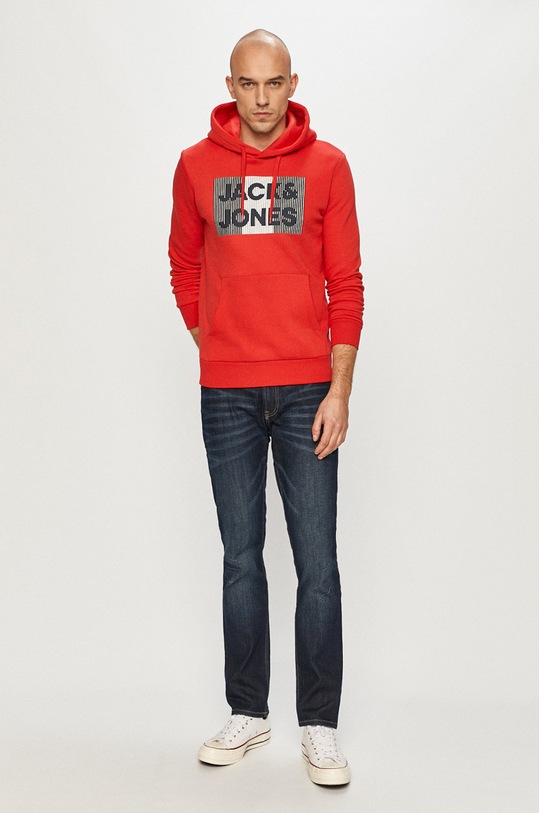 Jack & Jones - Bluza bawełniana 12152840. czerwony AA00