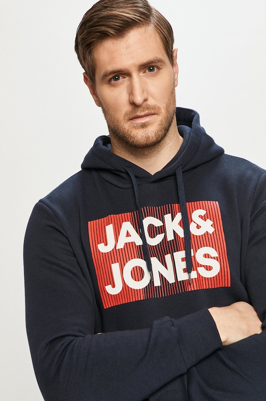 Jack & Jones - Bluza bawełniana nadruk granatowy 12152840.