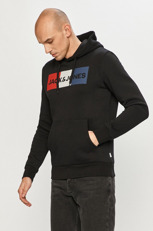 Jack & Jones - Bluza bawełniana nadruk czarny 12152840.