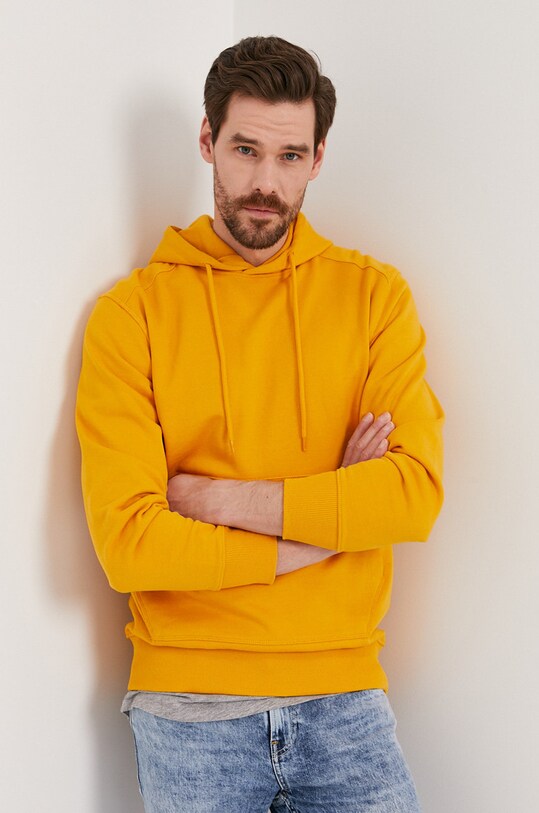 Selected Homme - Hanorac de bumbac uni galben 16077368