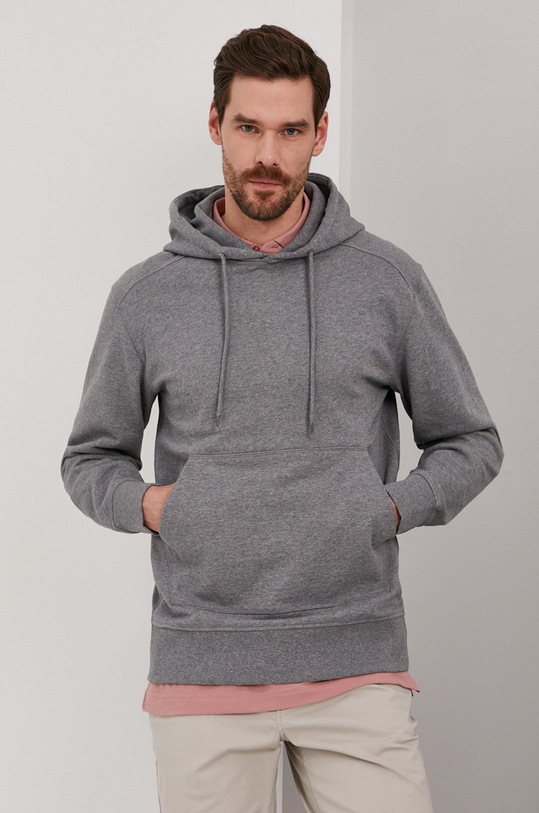 Selected Homme - Hanorac de bumbac uni gri 16077368