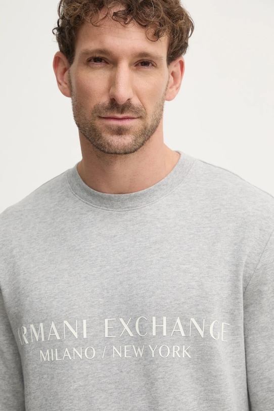Pamučna dukserica Armani Exchange siva 8NZM88.ZJKRZ.NOS