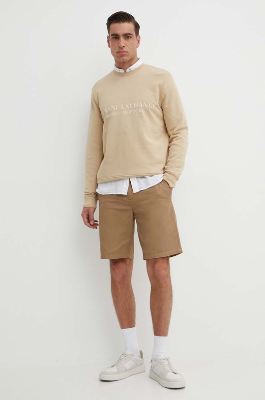 Pamučna dukserica Armani Exchange 8NZM88.ZJKRZ.NOS bež AA00