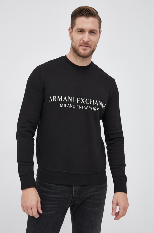 Armani Exchange bluza bawełniana czarny 8NZM88.ZJKRZ.NOS