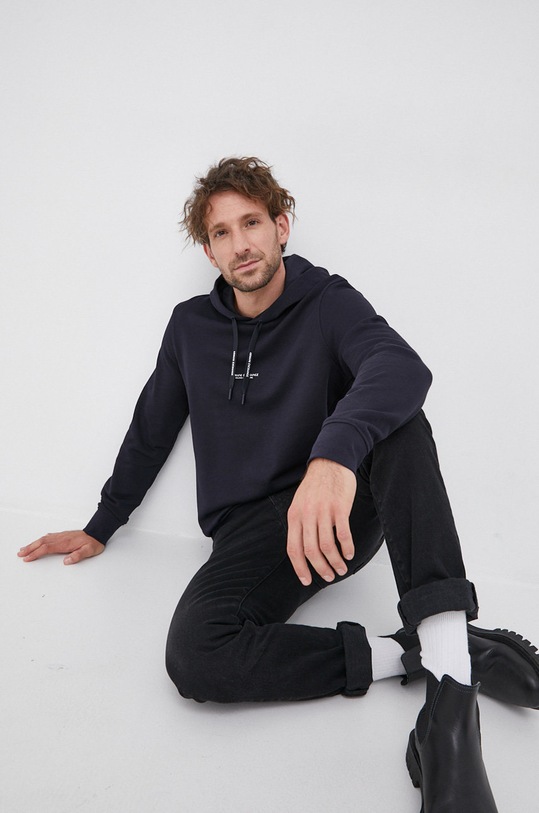 Armani Exchange bluza z kapturem granatowy 8NZM94.ZJKRZ.NOS