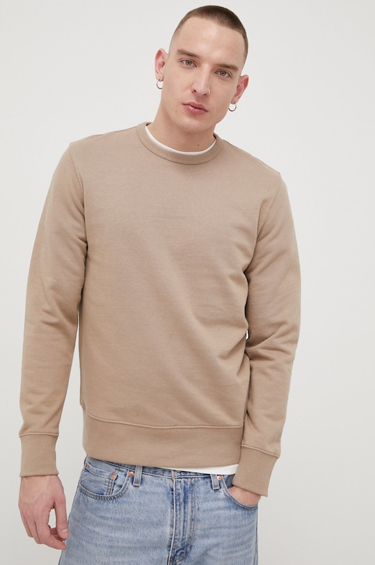 Jack & Jones Bluza bawełniana bawełna beżowy 12190575.Crockery