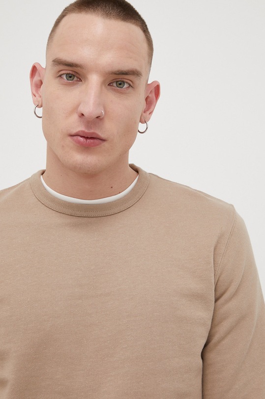 Jack & Jones Bluza bawełniana beżowy 12190575.Crockery