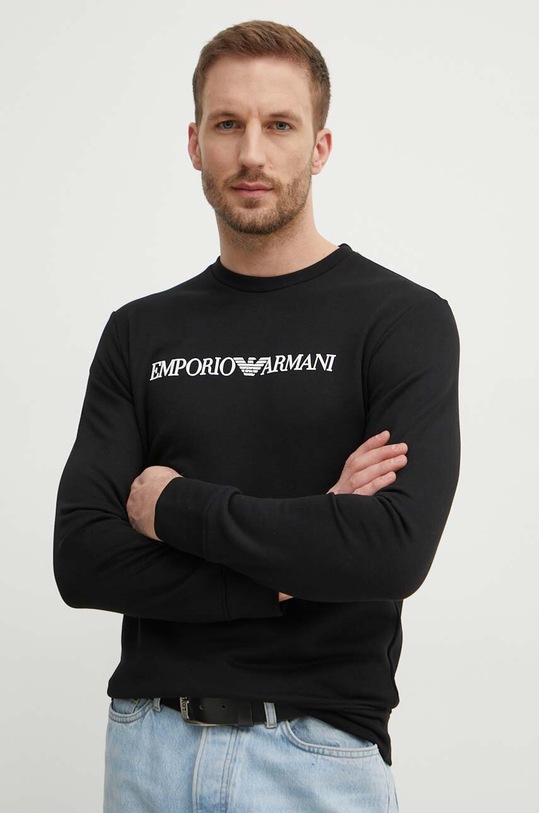 Dukserica Emporio Armani bez kapuljače crna 8N1MR6.1JRIZ.NOS