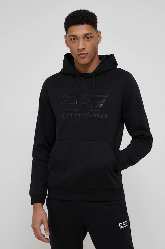 Mikina EA7 Emporio Armani s kapucí černá 3LPM91.PJARZ.NOS