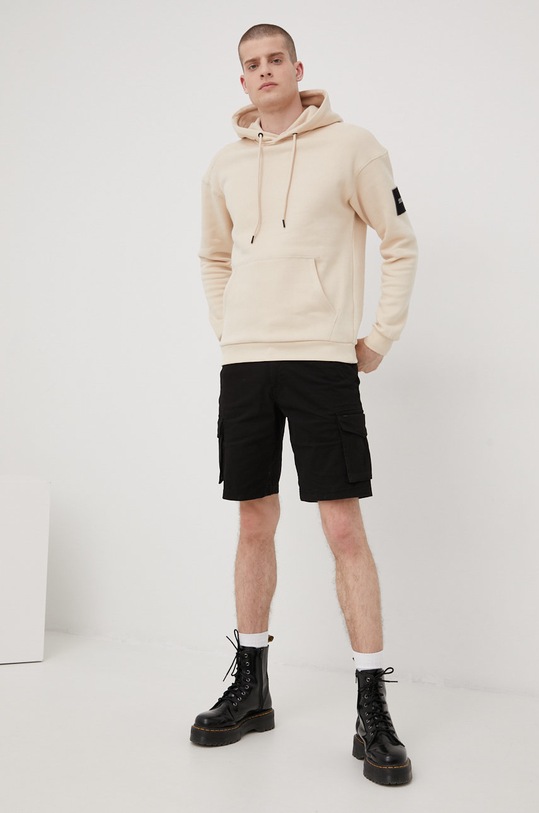 Mikina Jack & Jones s kapucí béžová 12193489.Moonbeam