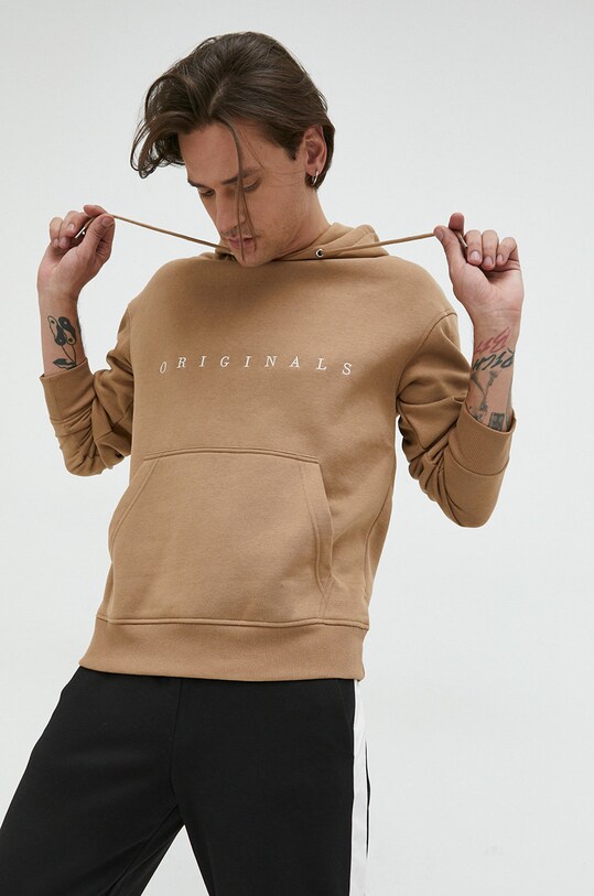 Mikina Jack & Jones s kapucí hnědá 12176864.TigersEye