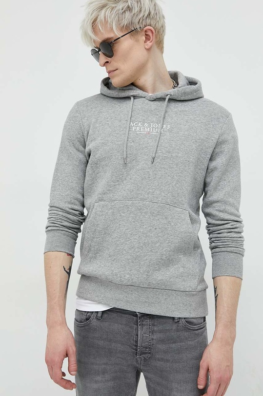 Premium by Jack&Jones bluza Archie z kapturem szary 12216335.LightGreyM