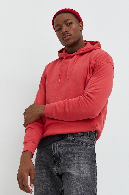 Jack & Jones bluza JORBRINK z kapturem czerwony 12186375.RococcoRed