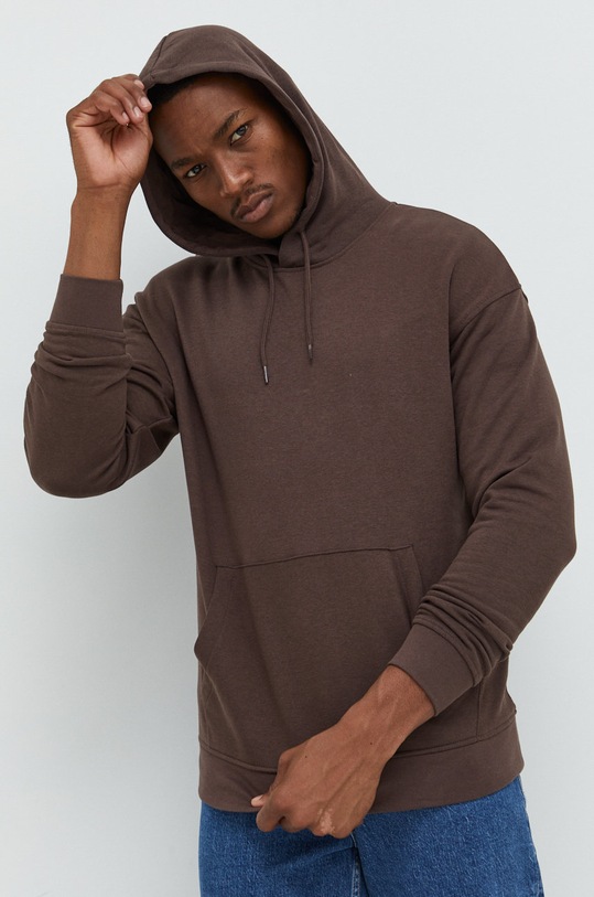 Jack & Jones bluza JORBRINK z kapturem brązowy 12186375.SealBrown