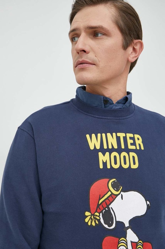 Βαμβακερή μπλούζα MC2 Saint Barth X Peanuts χωρίς κουκούλα σκούρο μπλε SOH0004