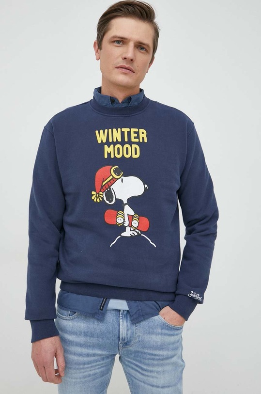 Βαμβακερή μπλούζα MC2 Saint Barth X Peanuts σκούρο μπλε SOH0004