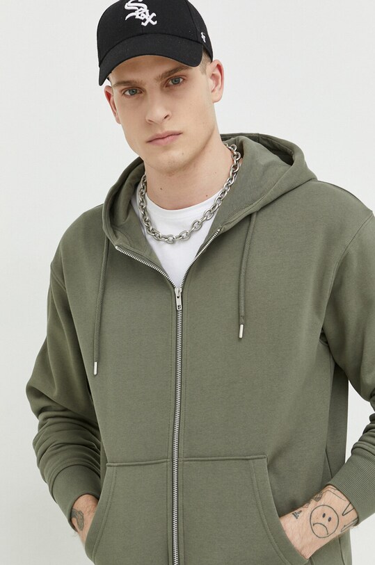 Solid bluza z kapturem zielony 21107421.180515