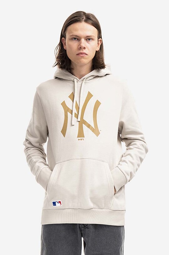 New Era bluza Hoody York Yankees z kapturem beżowy 12033505