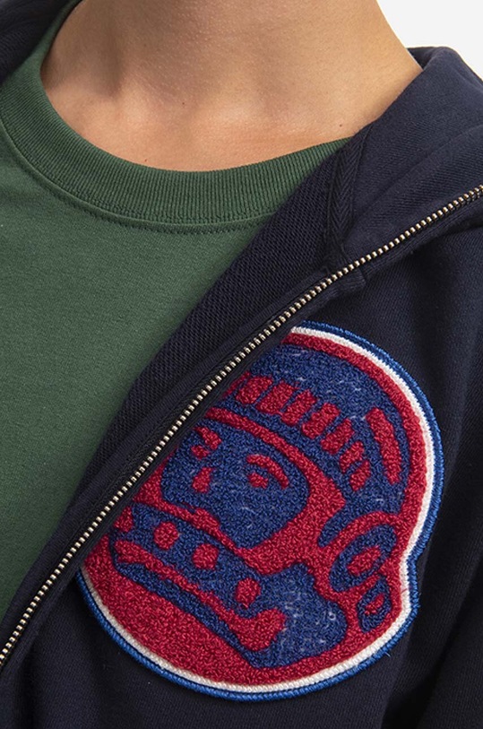 Billionaire Boys Club cotton sweatshirt Heart And Mind Zip Through Hood navy B22227