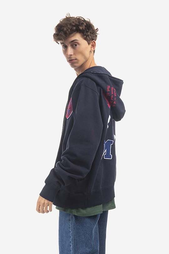 Billionaire Boys Club cotton sweatshirt Heart And Mind Zip Through Hood B22227 navy