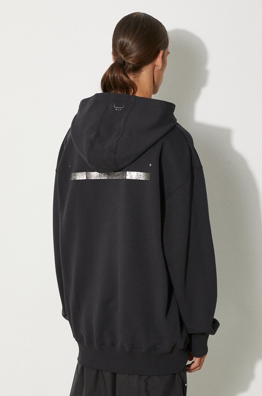 Odzież A-COLD-WALL* bluza bawełniana Foil Grid Hoodie ACWMW074. czarny